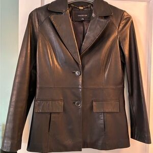 Jones New York Women's Black Leather Jacket
